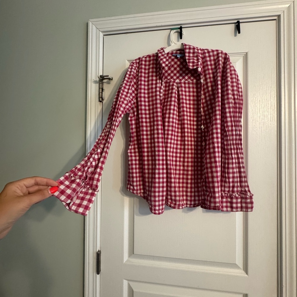 Draper James Red Gingham Blouse